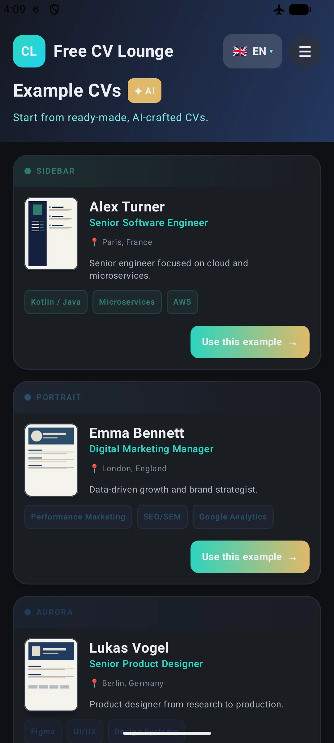 CV Lounge screenshot 2