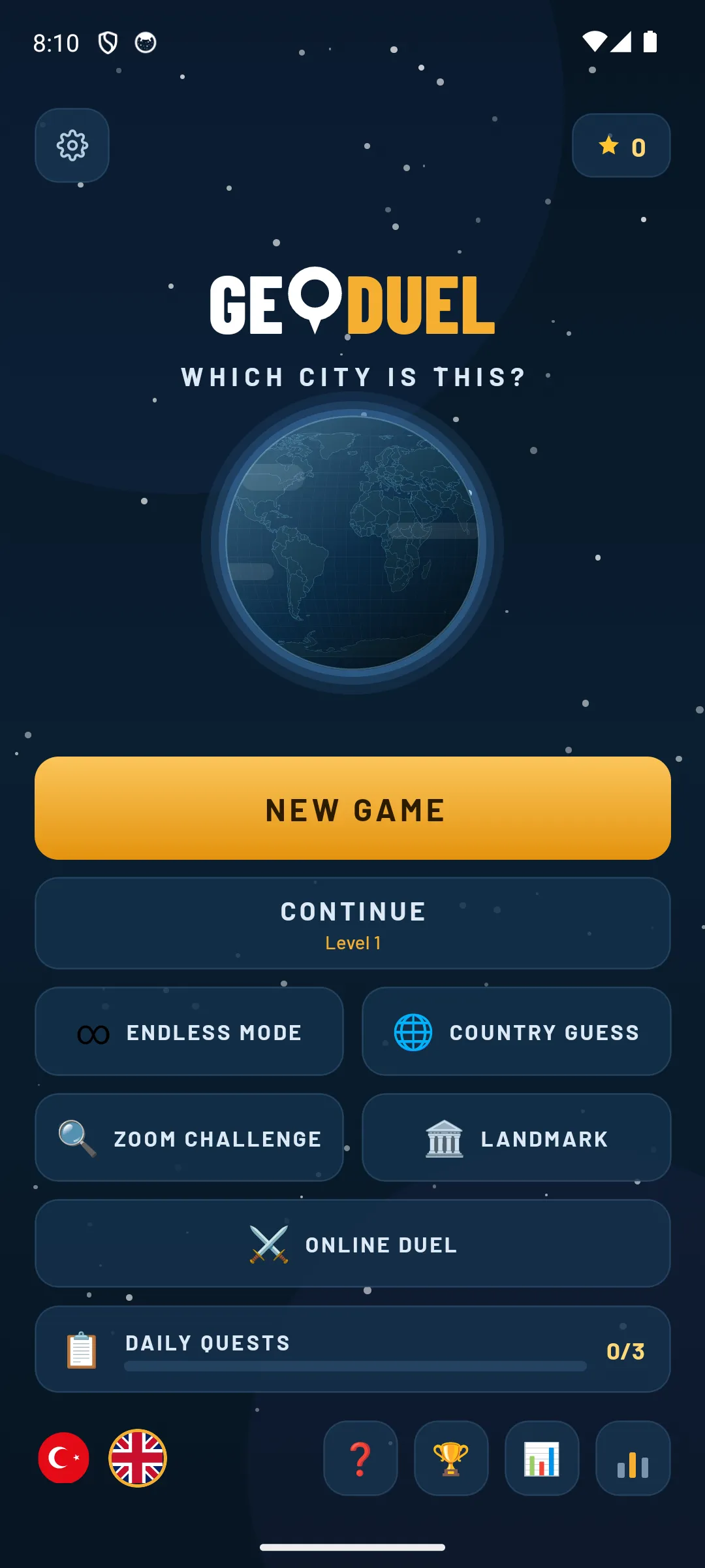 GeoDuel app screen