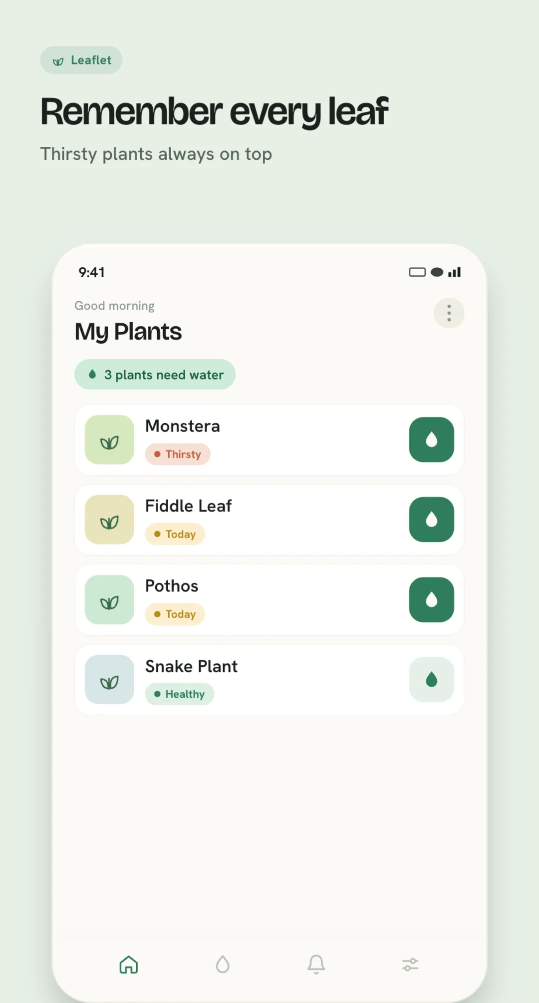 Leaflet app screen